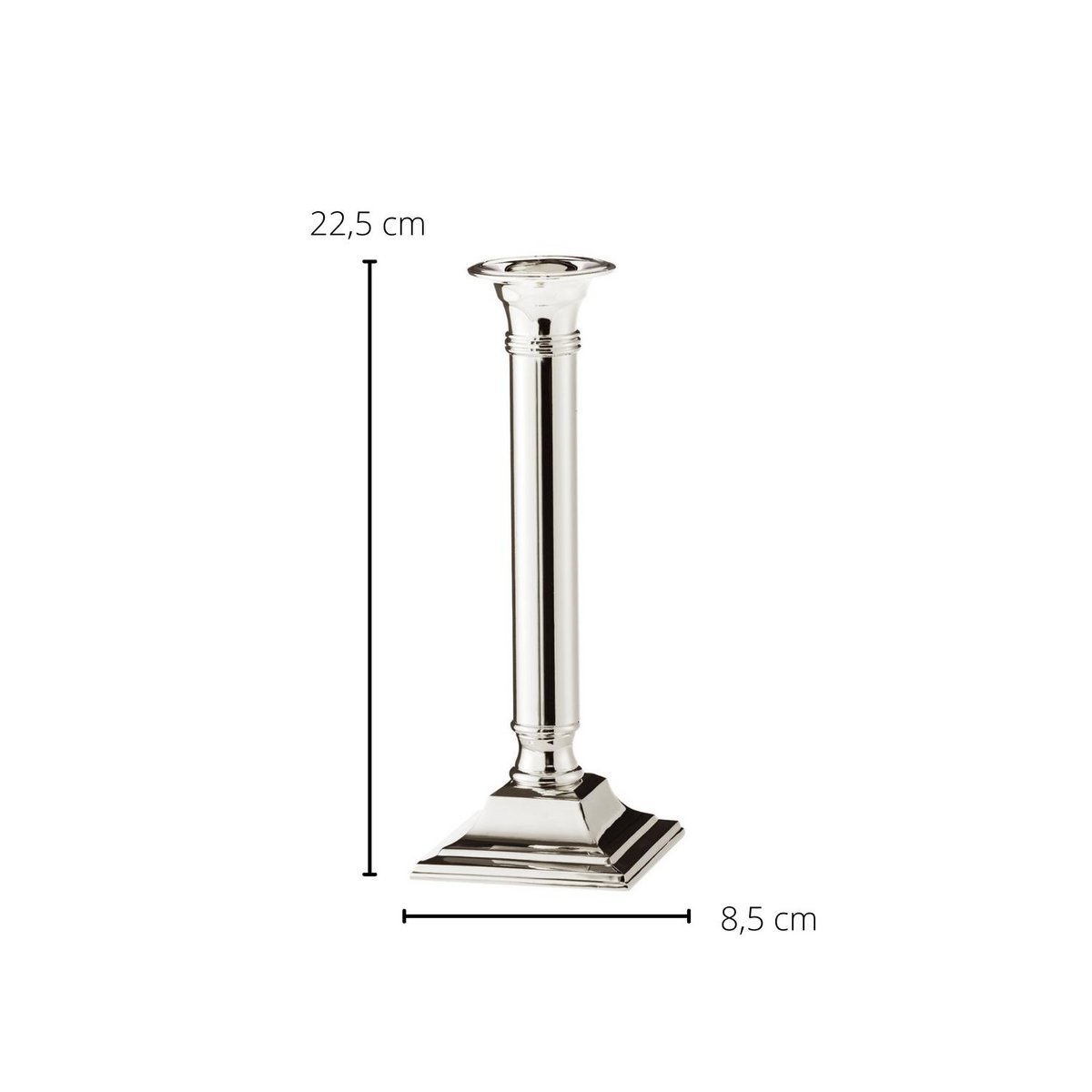 EDZARD kandelaar Lincoln voor stokkaarsen, edel verzilverd, aanslag beschermd, hoogte 19 cm