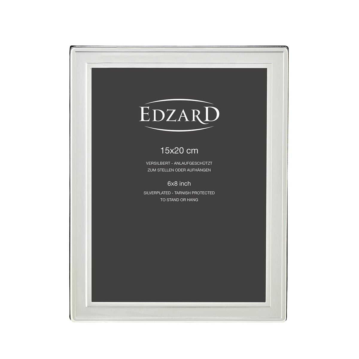 EDZARD fotolijst Nardo fotolijst voor foto 15 x 20 cm, verzilverd, aanslagbestendig, 2 hangers
