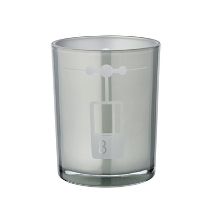 Windlichtlift (hoogte 13 cm, ø 10 cm) in grijs, windlicht met sportief skiliftmotief