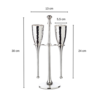 EDZARD 2 champagneglazen Didi met standaard H 32 cm
