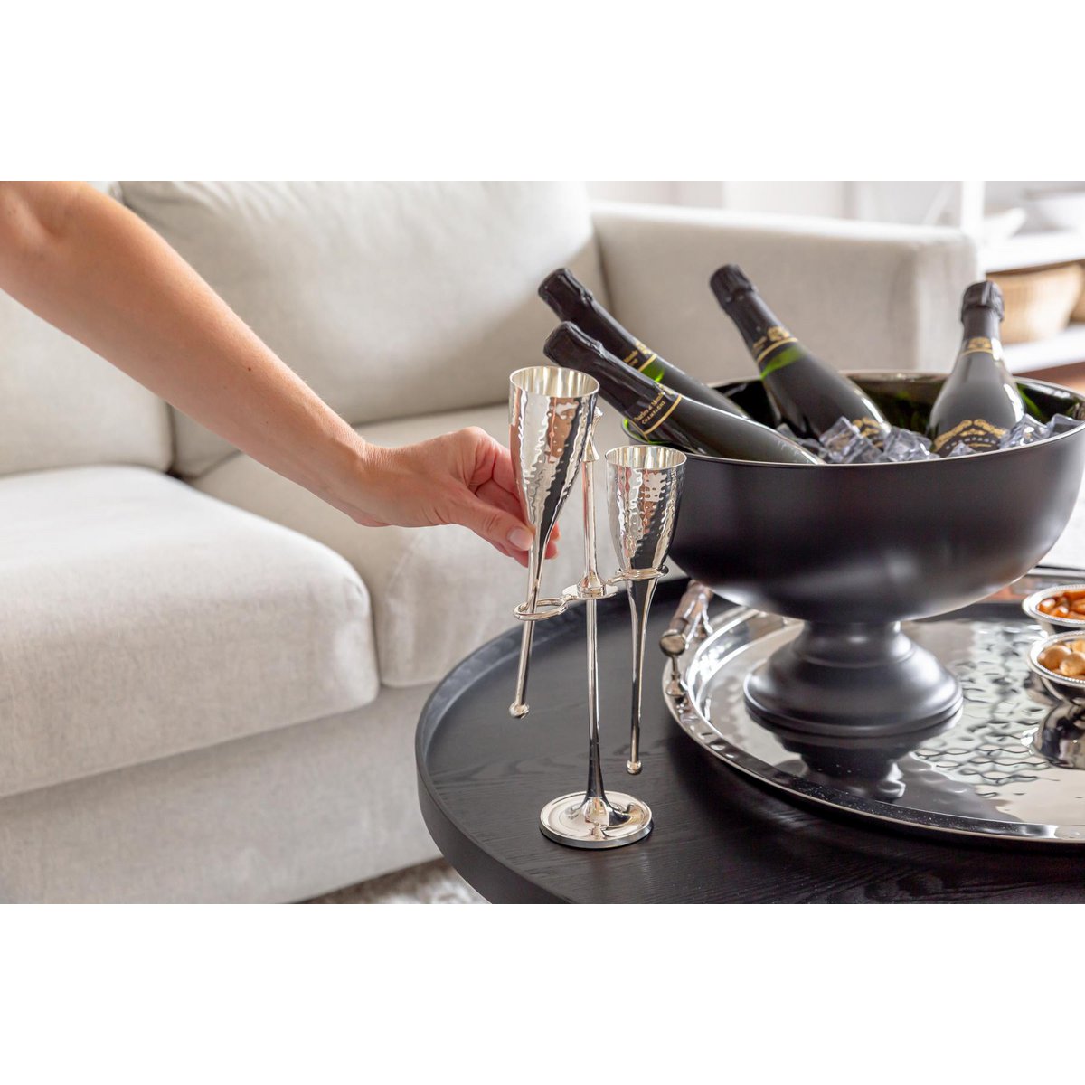 EDZARD 2 champagneglazen Didi met standaard H 32 cm