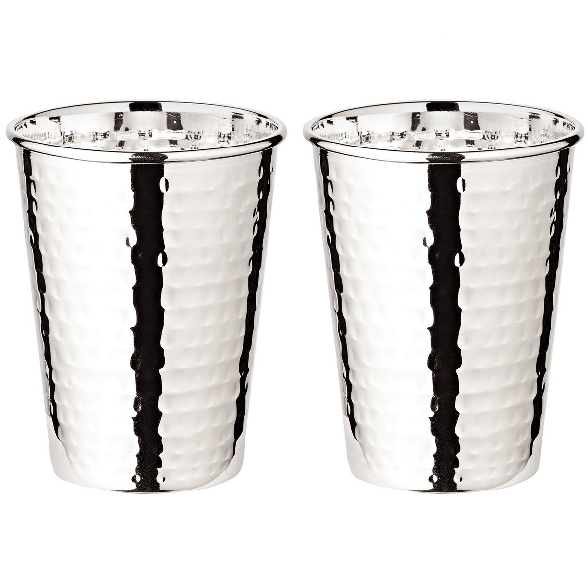 Mido mok set van 2, H 10 cm, elegant verzilverd