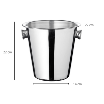 EDZARD champagnekoeler Joey met handgrepen, hoogglans gepolijst roestvrij staal, hoogte 23 cm, diameter 21 cm