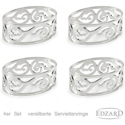 EDZARD set van 4 servetringen Vita, verzilverd, aanslagbestendig, lengte 5 cm