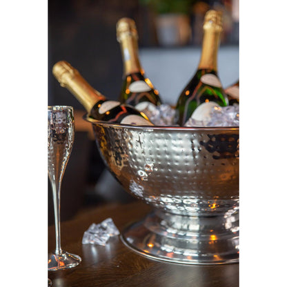 EDZARD Cara champagnekoeler, hoogwaardig staal, hoogglans gepolijst, gehamerd, diameter 40 cm, hoogte 21 cm