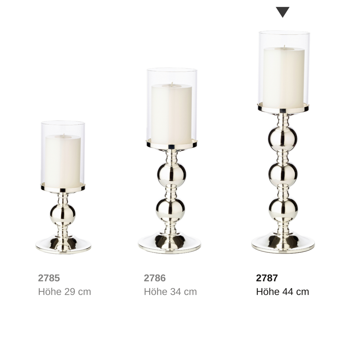 EDZARD kandelaar kandelaar Bamboe, elegant verzilverd, aanslagvrij, met glas, hoogte 43 cm