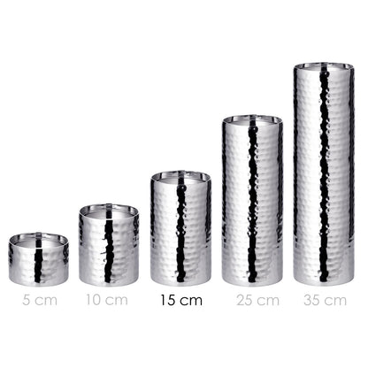 EDZARD kandelaar kandelaar Agadir, hoogwaardig staal hoogglans gepolijst, diameter 8,5 cm, hoogte 15 cm