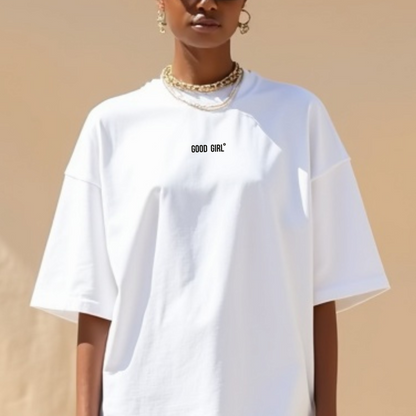 Oversized statement-T-shirt – GOOD GIRL® - SLECHTE GEWOONTEN Weiß