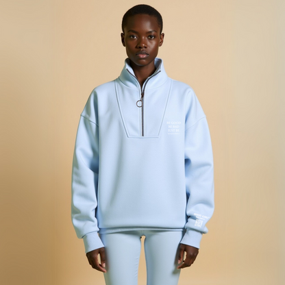 Half Zip Sweat "Be Good Be Bad Just Be" - Mintgreen