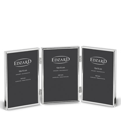 EDZARD drievoudige fotolijst genua voor 3 foto's 10 x 15 cm, verzilverd, aanslagvast