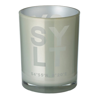 Set van 2 Sylt theelichtglaasjes (hoogte 8 & 12,5 cm), grijs, Sylt-motief