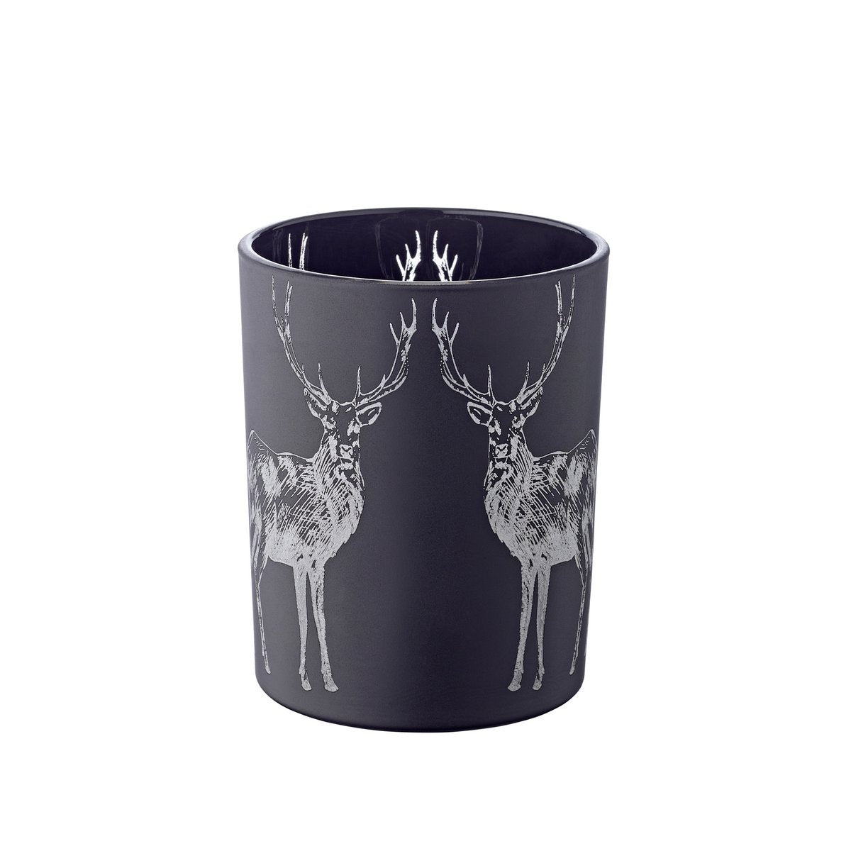 EDZARD theelichthouder Tiu, mat zwart glas, hoogte 13 cm