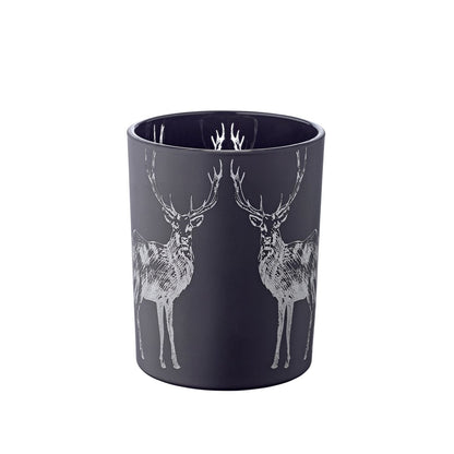 EDZARD theelichthouder Tiu, mat zwart glas, hoogte 13 cm