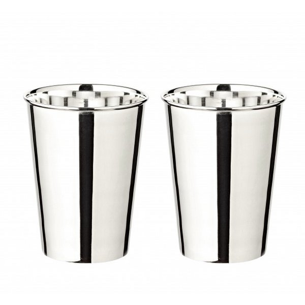 Mido mok set van 2, H 10 cm, elegant verzilverd