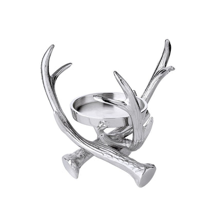 Kandelaar Blitu met glas (hoogte 25 cm), aluminium vernikkeld, voor stompkaars ø 8 cm