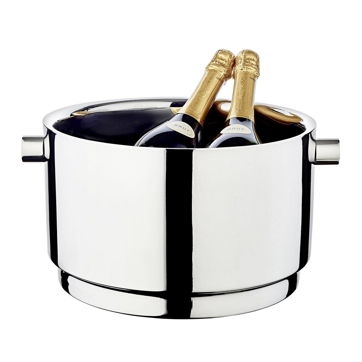 Rayo champagnekoeler (hoogte 20,5 cm, Ø 32 cm), roestvrij staal, hoogglans gepolijst, voor maximaal 5 flessen