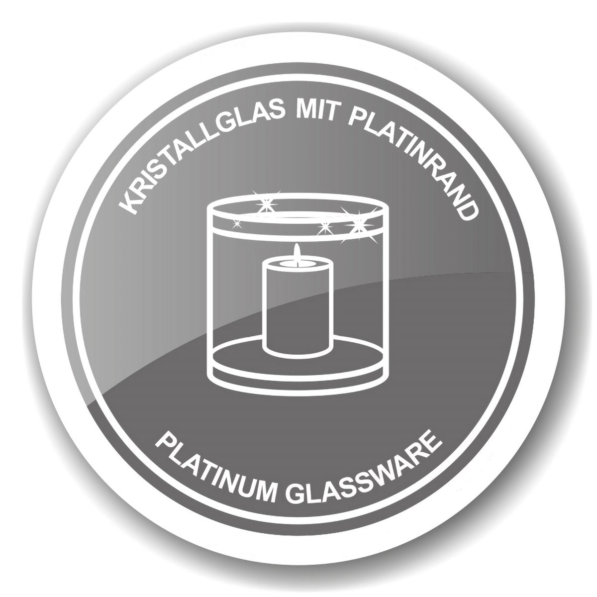 Lantaarn Stella (H 23 cm, ø 9,5 cm), donker kristalglas met platina rand, mondgeblazen
