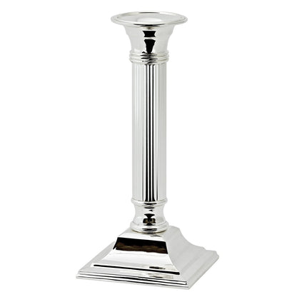 EDZARD kandelaar Lincoln voor stokkenkaarsen, geribbelde schacht, edel verzilverd, aanslag beschermd, H 19 cm