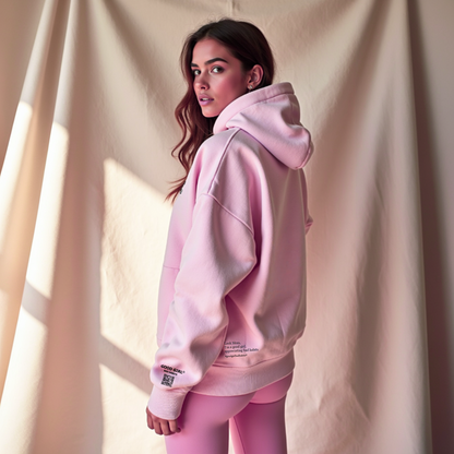Hoodie met rits "GGBH" - roze