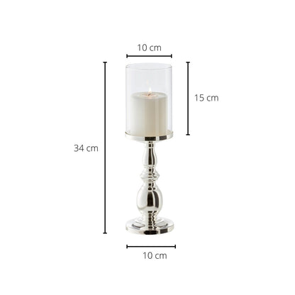 EDZARD lantaarn Mascha, edel verzilverd, aanslagbestendig, hoogte 34 cm, voor kaarsen tot diameter 10 cm