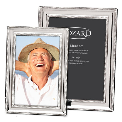 EDZARD fotolijst Matera fotolijst voor foto 13 x 18 cm, edel verzilverd, aanslagbestendig, 2 hangers