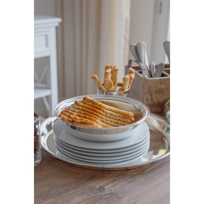 Dienblad EDZARD, dienblad Marlene, rond, roestvrij staal hoogglans gepolijst, diameter 34 cm