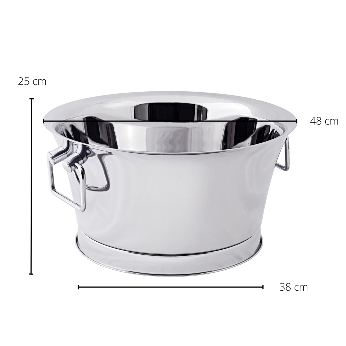 EDZARD champagnekoeler Samu, dubbelwandig, met handgrepen, hoogglans gepolijst roestvrij staal, H 25 cm, ø 48 cm