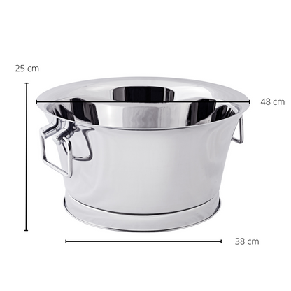EDZARD champagnekoeler Samu, dubbelwandig, met handgrepen, hoogglans gepolijst roestvrij staal, H 25 cm, ø 48 cm