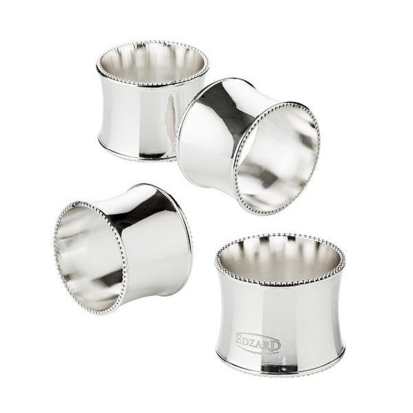 EDZARD set van 4 servetringen Perla, fijn verzilverd, aanslagvast, diameter 5 cm