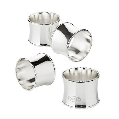 EDZARD set van 4 servetringen Perla, fijn verzilverd, aanslagvast, diameter 5 cm