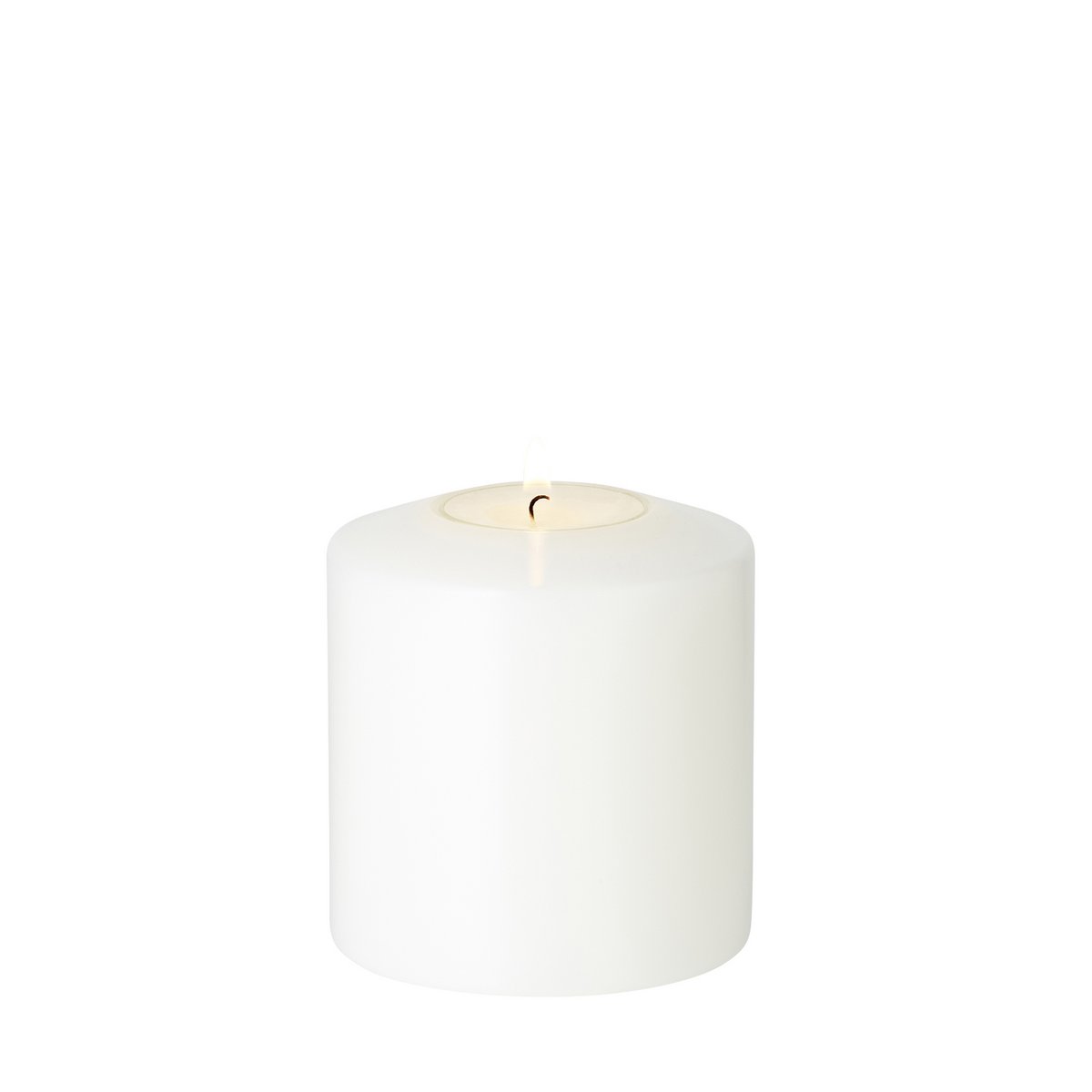 Cornelius Double Pine permanente kaars (hoogte 9 cm, Ø 8 cm), wit, hittebestendig tot 90°