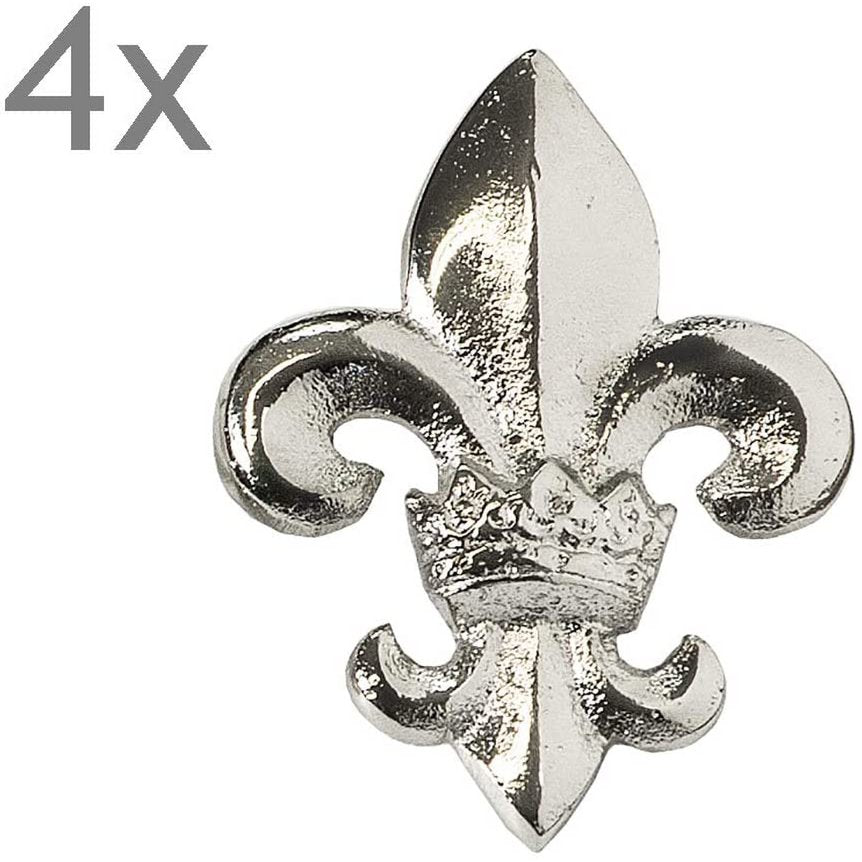 EDZARD set van 4 kandelaars kandelaar lelie, aluminium vernikkeld, hoogte 6,5 cm