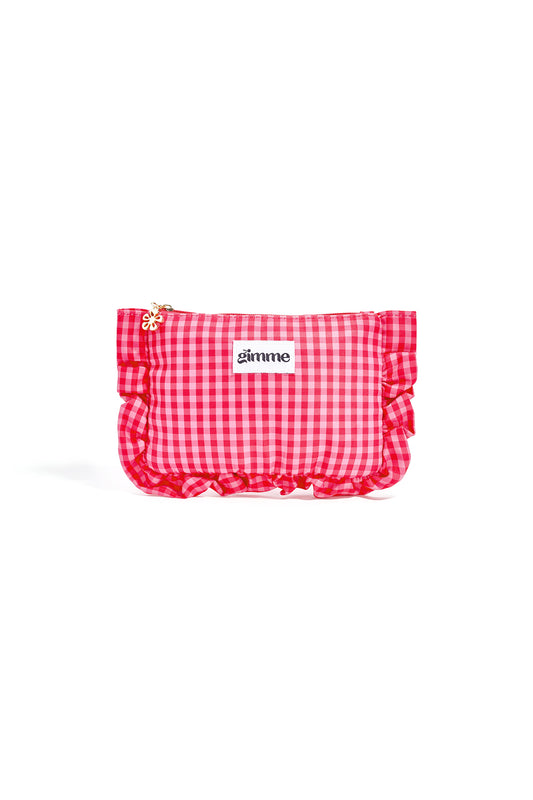 Make-up tasjes met ruitjespatroon van zoet polyester, ideaal voor dagelijks gebruik.