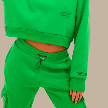 Crop hoodie "TWINTIG JAAR VANAF NU" - Wit