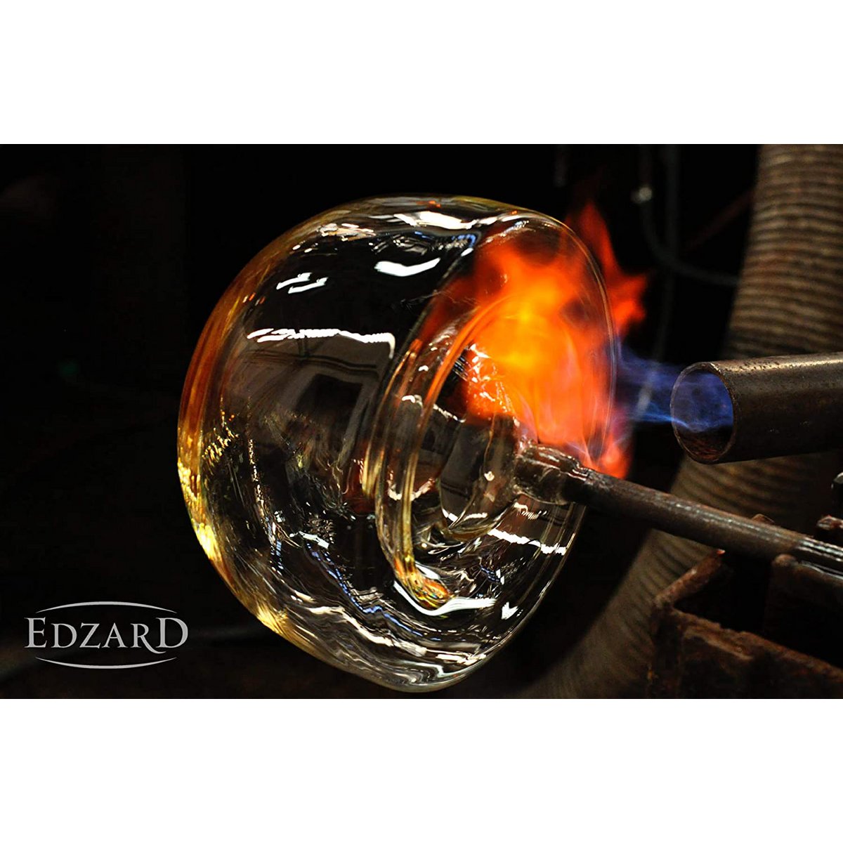 EDZARD karaf Gordon, mondgeblazen kristalglas met platina rand, hoogte 30 cm, inhoud 1,2 liter