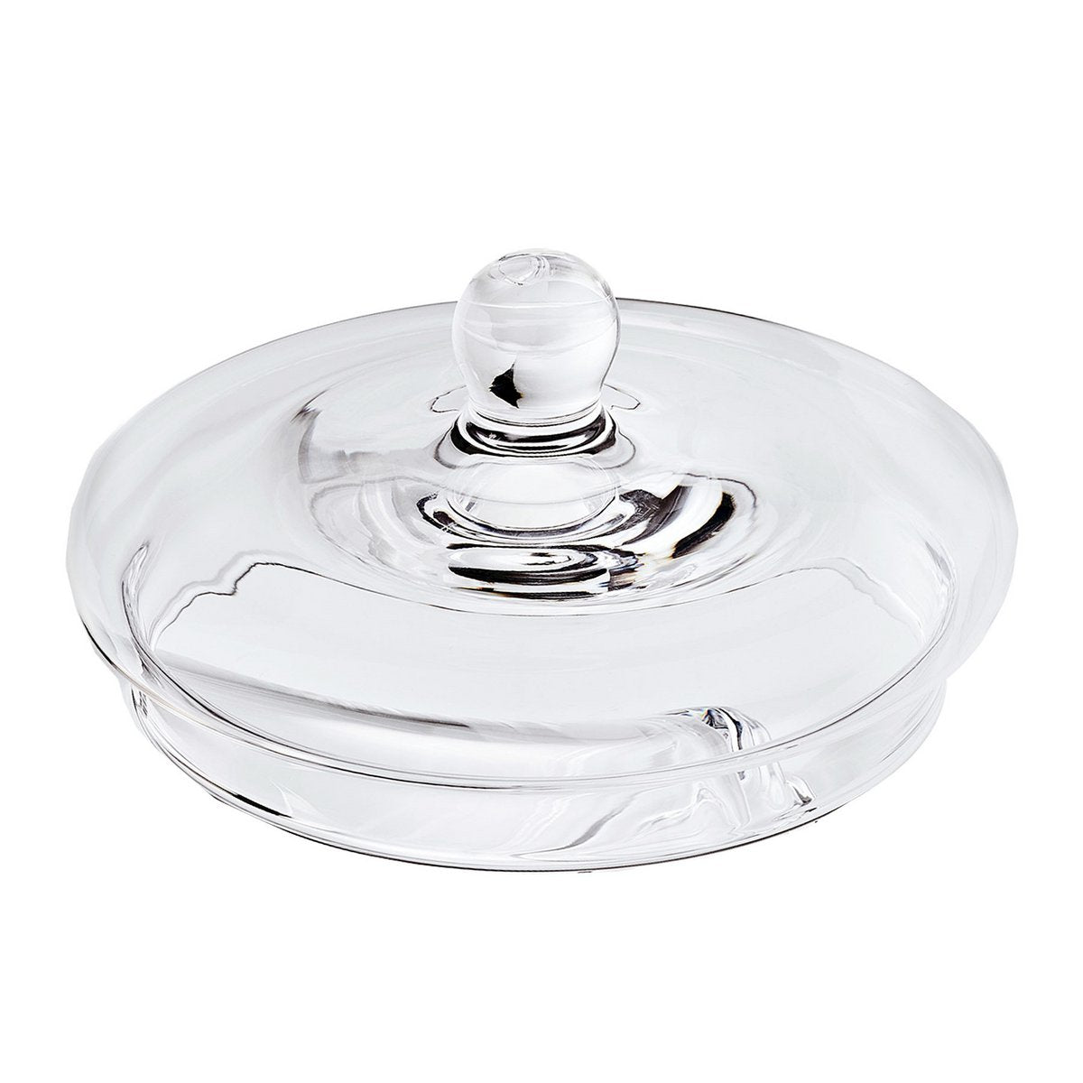 Vervangend deksel (hoogte 5 cm, ø 14 cm) voor serveerschaal Lia 1284 en 1285, mondgeblazen kristalglas