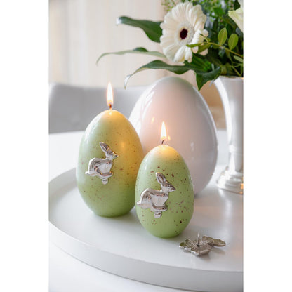 Set van 4 konijnenkaarsenpinnen (hoogte 4 cm), vernikkeld aluminium