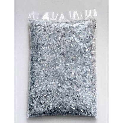 Decoratieve spiegelstenen van granulaat (1-4 mm), zilver, 1 kg, waterdicht, stofvrij