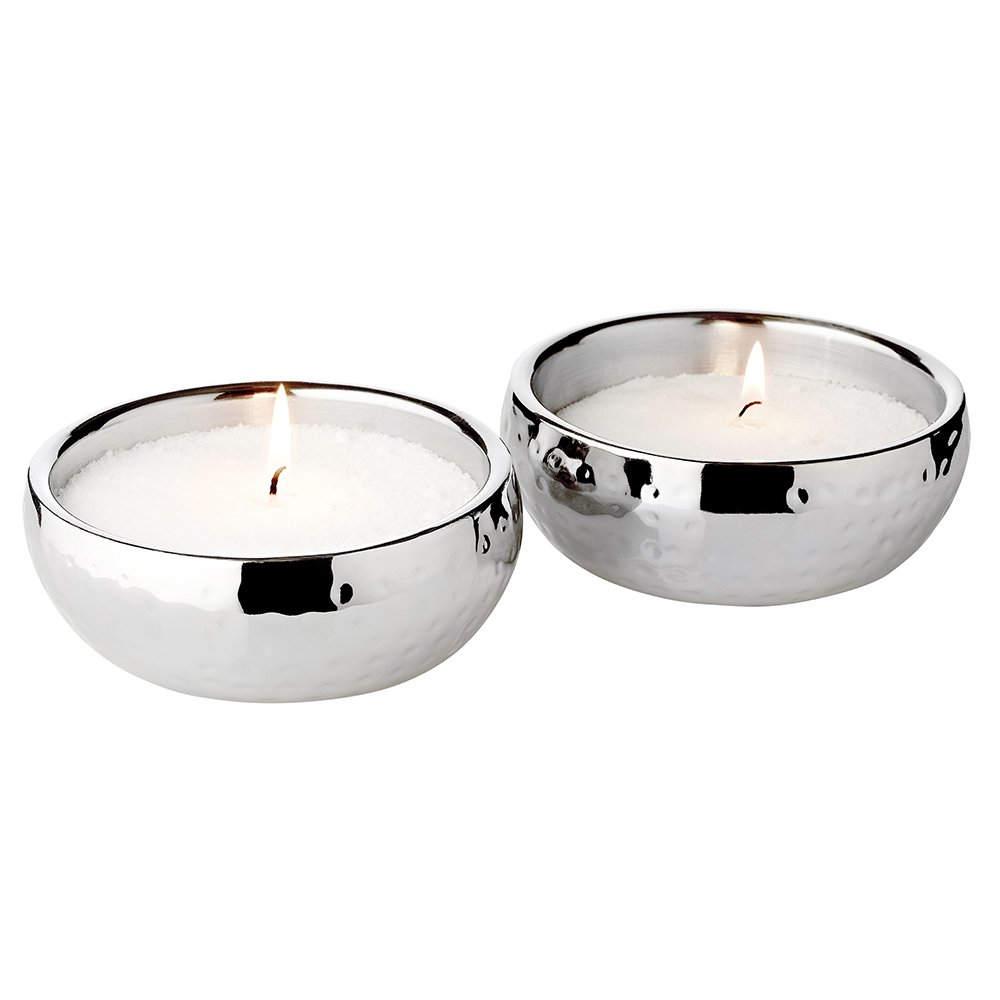 EDZARD set van 2 Pluto kommen, hoogglans gepolijst roestvrij staal, buitenkant gehamerd, diameter 12 cm