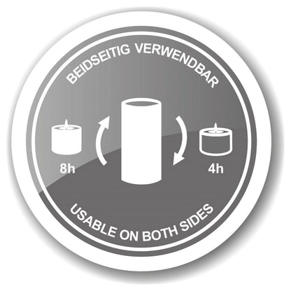 Set van 4 permanente kaarsen Cornelius (hoogte 8 cm, Ø 6 cm) zwart, theelichthouder hittebestendig tot 90°