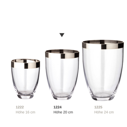 EDZARD Vaas Charlotte, mondgeblazen kristalglas met platina rand, hoogte 20 cm, diameter 15 cm