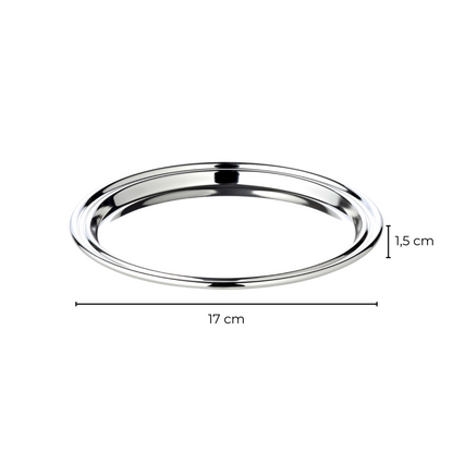 Pijpenbakje (Ø 17 cm), rond, elegant verzilverd