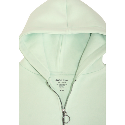 Hoodie met rits "GGBH" - mintgreen
