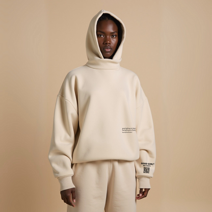 Hoodie "SLECHTE MEISJES GAAN NAAR PARIJS" - Beige