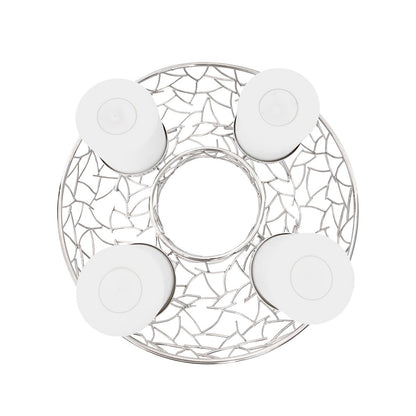 EDZARD Adventskrans Milano, roestvrij staal, vernikkeld, zilverkleurig, diameter 34 cm, voor kaarsen ø 8 cm