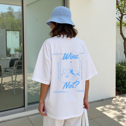 Oversized t -shirt "wijn - niet?"