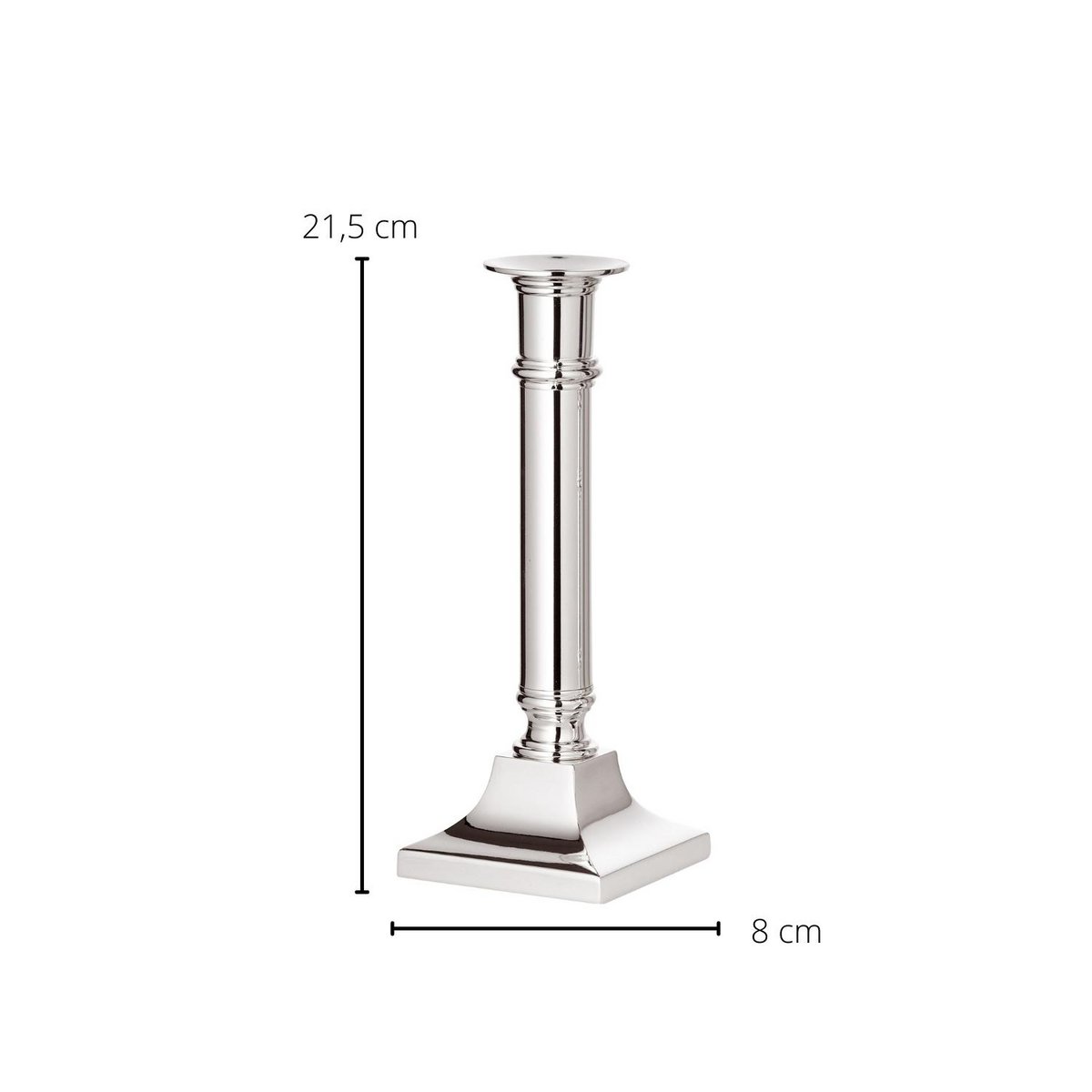 EDZARD kandelaar Kent kandelaar, verzilverd, aanslagbestendig, hoogte 21 cm