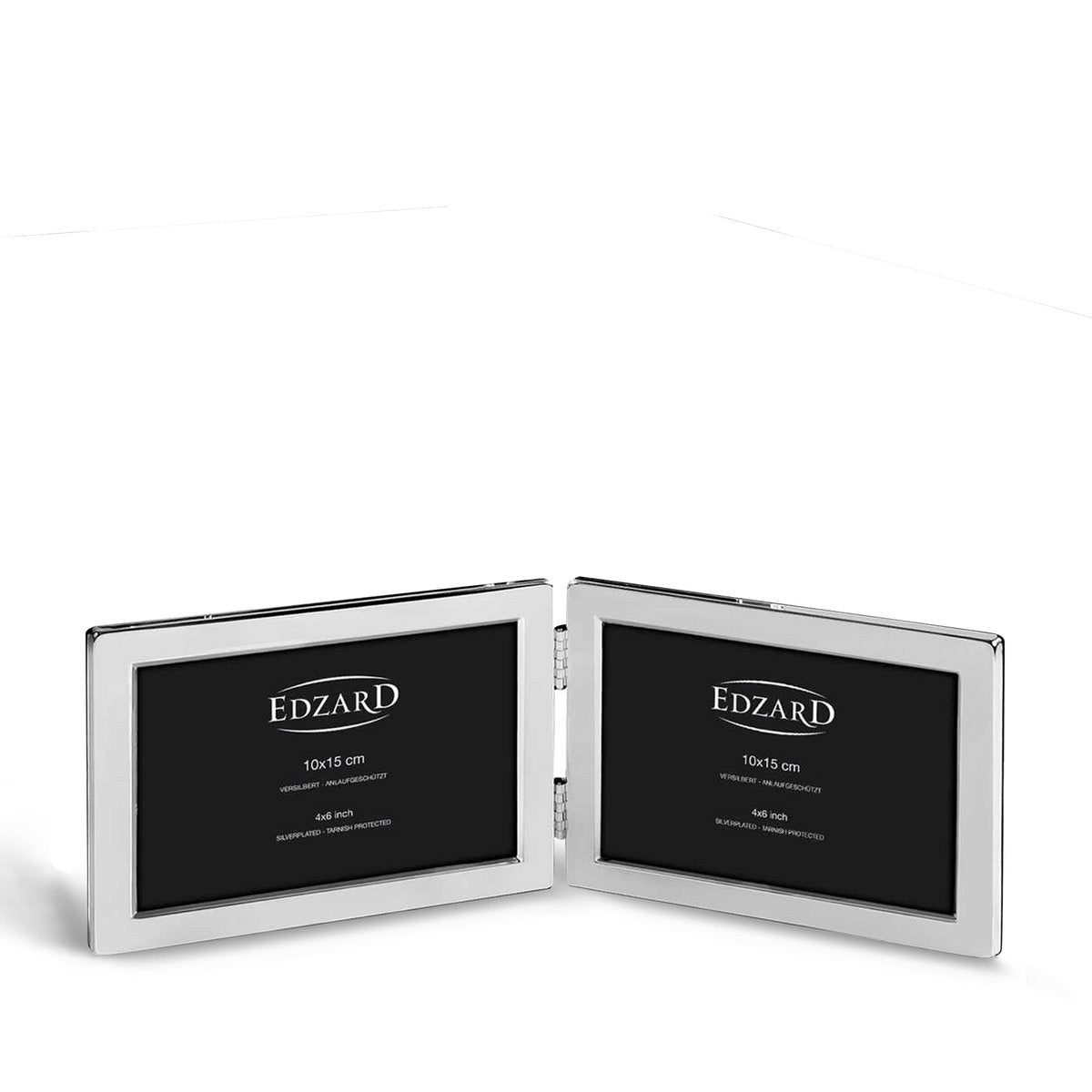 EDZARD dubbele fotolijst Salerno voor 2 foto's 10 x 15 cm doorsnede, edel verzilverd, aanslagvast