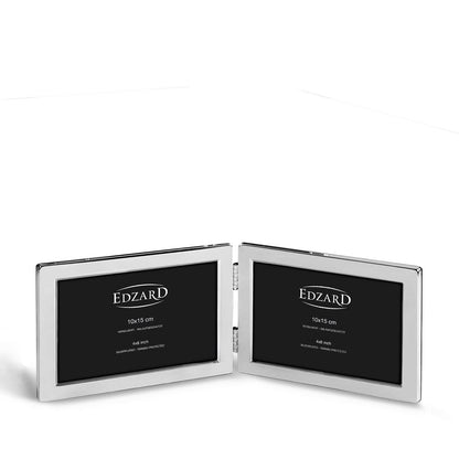 EDZARD dubbele fotolijst Salerno voor 2 foto's 10 x 15 cm doorsnede, edel verzilverd, aanslagvast