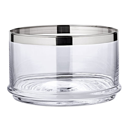 EDZARD glazen pot Vigo, mondgeblazen kristalglas met platina rand, ø 19 cm, hoogte 12 cm